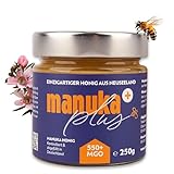 Manuka Honig 550 MGO + Roher Manuka Honig im Glas abgefüllt nach Deutscher Honigverordnung - manuka.plus Neuseeland Honig Manuka | 100% Reiner Manuka Honey | Manukahonig