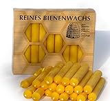 Figura Santa - BAUMKERZEN - 2 Pakete Premium Kerzen aus 100% reinem BIENENWACHS - 40 Bienenwachskerzen Geburtstagskerzen Christbaumkerzen Chanukkakerzen Tortenkerzen H10 Ø1,25 cm 2.5 h Brenndauer