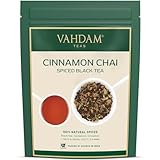 VAHDAM, Zimt-Masala-Chai-Tee (100 Tassen) | ECHTE GEWÜRZE | Rezept für gealterten Zimttee | Gewürzter Chai-Tee, lose Blätter | Heißen Tee, Eistee oder Chai Latte aufbrühen | Schwarzer Tee | 200 g