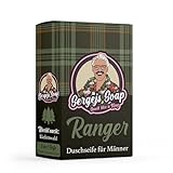 Sergejs Soap - Ranger | Festes Seifenstück 3 in 1 Seife mit 100% natürlichen Inhaltsstoffen und Aktivkohle | Duft: Kiefernwald | Naturkosmetik | Frei von Silikonen