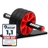 NEOLYMP Bauchtrainer für Zuhause mit Knieauflagen Matte und Bauchroller Videoübungen - Bauchmuskeltrainer, Ab Roller, Bauchtrainer Roller, Coremaster Trainingsgerät