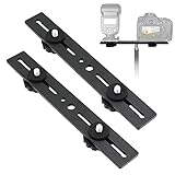 Zeetain Dual-Mount Blitzausleger-Set (2er Pack)20 cm Aluminiumverlängerungsstange mit 1/4'-Gewinden Doppelte Kaltlichtschuh-Adapter für parallele Montage von Kamera & Blitz