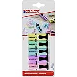 edding 7 Mini Textmarker - Pastell-Farben - 5 highlighter pens - Keilspitze 1-3 mm - Textmarker klein in trendigen Farben - für Bullet Journal, Schule, Uni oder Büro