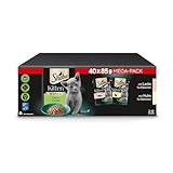 Sheba Katzen Nassfutter für Kitten im Portionsbeutel Feine Vielfalt mit Lachs (MSC) und Huhn in Sauce Multipack 40x85g
