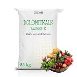 GiDeli Dolomitkalk Rasenkalk 25kg, Magnesium und Calcium für Bodenverbesserung, pH-Wert-Regulierung, Antimoos 25 kg
