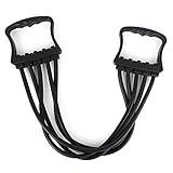 Iyowei 1 Stück Verstellbarer Chest Expander Fitness Widerstandsbänder mit 5 Strings Abnehmbar Brust Expander Resistance Band Muscle Pull Exerciser für Heimfitness Krafttraining und Yoga (Schwarz)