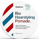 Sapiens Barbershop Haarwachs Männer Bio - Starker Halt 4/5 Matt-Effekt - Haarwachs Matt auf Basis von BIO Zucker - Menthol-Duftstoffe - Professionelle Haarstyling Produkte Made in France - 60 ml