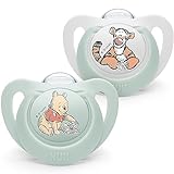 NUK Star Babyschnuller | 6-18 Monate | Beruhigt 99 % der Babys | BPA-freie Silikonschnuller | Winnie the Pooh | Mit Etui | 2 Stück