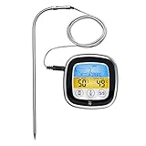 WMF BBQ Digitales Thermometer, Fleischthermometer, Bratenthermometer, Grillthermometer mit 5 Garstufen, LED-Touchdisplay, Timer, Magnethalterung