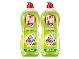 PRIL Original Limette (2x 675 ml), Handgeschirrspülmittel mit höchster Fettlösekraft, für sauberes Geschirr auch in kaltem Wasser, frischer Limettenduft
