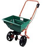 GARDEBRUK® Streuwagen 25L Streumenge einstellbar große Räder Saatgutstreuer Düngerstreuer für Salz Dünger Rasen Split Saatgut