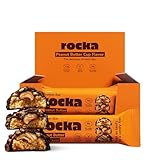 rocka Protein Bar I Veganer Proteinriegel mit 12 g Protein/Riegel I zuckerreduziert I voller Geschmack I 12 x 50g einzeln verpackte No Whey Bars (Peanut Butter Cup)