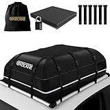 GADLANE Autodachtasche - 20 Kubikfuß wasserdichte Dachbox für Autos mit/ohne Dachträger, Anti-Rutsch-Matte, 6 stabile Türhaken, Zahlenschloss, Aufbewahrungstasche (Schwarz)