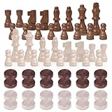 1 Satz 2-Zoll-Schachfiguren, 1 Satz Dame, Holzschachfiguren, Karten-Requisiten, Schach, Lernspielzeug
