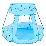 MOOKLIN ROAM Baby Spielzelt, 115 x 93cm Pop Up Zelt Baby Kugelbad Kinder Bällepool Outdoor mit Aufbewahrungsbeutel für Drinnen und Draußen, Bällebäder Plastikbälle (Bälle Nicht Inbegriffen) - Blau