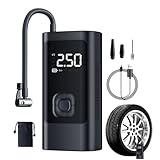 Reifenkompressor Trage Luftpumpe,0.2-10 Reifenluftpumpe | LCD Display, LED Licht, Kabelloser Kompressor Für Fahrrad Reisen & Tägliches Pendeln