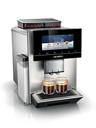Siemens Kaffeevollautomat EQ900 TQ907D03, App-Steuerung, Full-Touch Display, Barista-Modus, Geräuschreduzierung, bis zu 10 Profile, automatische Dampfreinigung, 2 Bohnenbehälter, 1500 W, edelstahl