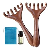 Massagekamm Für Kopfhaut | 2x Handbuch Schädelmassagen | Holzwerkzeug Mit 6 Krallen, Ergonomischer Pinsel Für Den Körper Und Das Gesicht Von Männern