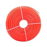 Savior Rasentrimmer Faden 2,4 mm x 100m Mähfaden Trimmerschnur Trimmerfaden Nylon Rasentrimmerspulen Faden Freischneider Fäden für Rasen Unkraut 2,4 mm (0,095') x 100m Rund, Orange