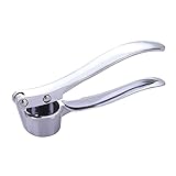 Stainless Steel Garlic Press - Ergonomic Ginger Crusher, Easy Squeeze, Rustproof, Kitchen Gadget for Finer Garlic Paste