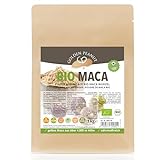 GOLDEN PEANUT Maca Pulver 1 kg, Bio Maca aus Peru, abgefüllt in Deutschland, Rohkost ohne Zusätze, Lepidium meyenii, gelbe Macawurzel