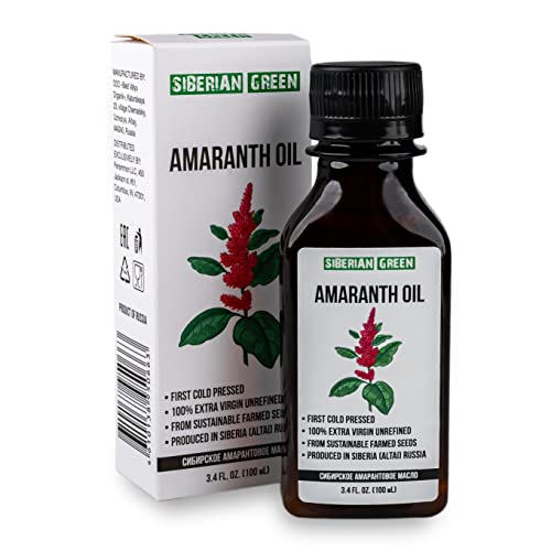 Sibirisches Amaranthöl | 100% Natürliches Kaltgepresstes Öl 100 ml / 3.4 fl oz | Unraffiniert, Roh, Vegan
