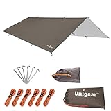 Unigear Regen-Abdeckplane, Tarp Rain Fly, Zeltdach, wasserdicht, Wanderschutz, faltbar, leicht, wasserdicht, Schutz gegen Regen, Schnee und Sonne beim Camping.