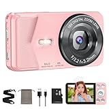 4K 64MP Digitalkamera, Kompakte Digitalkamera mit Autofokus & 18X Digitalzoom, 2.8” LCD-Bildschirm, LED-Blitz, Selfie & Vlogging Kamera, 32GB SD-Karte, Tragbare Fotokamera für Anfänger & Kinder