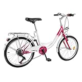 jiongcln 20 Zoll Kinderfahrrad Mountainbike - Kinderfahrrad Universal Kinder Fahrrad mit V-Bremse Beleuchtung Rosa