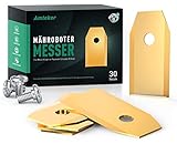 Amteker 30x Titan Messer Klingen, Mähroboter Messer(3g - 0,75mm) + 30 Schrauben für Alle Husqvarna® Gardena® / Automower® Mähroboter, Zubehör für Rasenmäher Roboter, Rasenmäher Ersatzklingen