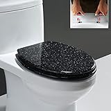 WC-Sitz, WC-Sitzbeschläge, Glitzer-WC-Sitz, Absenkautomatik, WC-Sitze mit Schnellverschluss und 360° verstellbaren Scharnieren, Befestigung oben und unten, einfach zu installieren