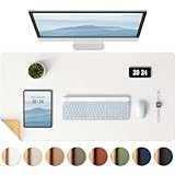Aothia Kork-Schreibtischunterlage,beidseitige Schreibunterlage mit Naturkork & PU-Leder,Mausunterlage/Tischschutz,Leicht zu reinigen,wasserdicht für Büro/Haus/Deko (Off Weiß,65x35cm)