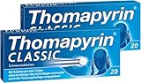 Thomapyrin Classic Schmerztabletten bei akuten Kopfschmerzen | Vorteilspack 2 x 20 Stk | Bewährte 3-fach Kombination aus ASS, Paracetamol und dem Wirkbeschleuniger Coffein | Wirkt nach ca. 14 Min
