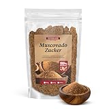 Feinwälder® Muscovado Zucker 1kg – Unraffinierter, naturbelassener Rohrzucker mit reichhaltigem Geschmack und feuchter Konsistenz, ideal für Backen, Kochen, Desserts und Cocktails – 100% natürlich