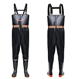 Wathose Herren Damen,Wathose Anglerhose mit Stiefel,Angelhose für Erwachsene mit Stiefel,Atmungsaktive Wasserdicht Watthosen für Sport Angelliebhaber, Angeln, Wassersport, Outdoor Aktivitäten