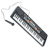 DRESSOOS Kinder E Piano 49 Tasten Multifunktionales Elektrisches Keyboard Mit Mikrofon Kindermusikspielzeug Lernfunktion Rhythmen Und Sounds Für Anfänger