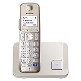 Panasonic KX-TGE210GN DECT Seniorentelefon (schnurlos, hörgerätekompatibel, Großtastentelefon, strahlungsarm/ Anrufersperre) champagner