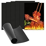 6 BBQ Grillmatte für Gasgrill, 40 x 30cm Grillmatten für Holzkohle Grill Matten Teflon Grillplatte Grillmatten für Gasgrill Zubehör, Antihaft Wiederverwendbar Backmatten für Holzkohle Backofen Matte