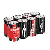 ANSMANN Industrial Alkaline Batterie Mono D LR20 Longlife professionelle Alkalinebatterie Industriebatterie für hohen Strombedarf (im 10er Pack) hohe Kapazität deckt hohen Strombedarf ab