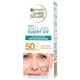Garnier Gesichtscreme Anti-Age Super UV-Schutz, für empfindliche Haut, LSF 50, schnell absorbierend, mit Hyaluronsäure, Ambre Solaire, 50 ml