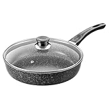 Bratpfanne antihaftbeschichtet | Induktionspfanne mit Antihaftbeschichtung – Küchenutensilien aus Metall, geeignet für Induktion, Keramik, für Steak, Eier, Fisch, Omelett