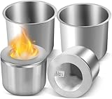 2 Sets Bioethanol Brennertopf,Ethanol Brenner für Brennkammer Edelstahl Ethanol Brenner Bioethanol Tischkamin Zubehör mit Keramikwolle Ideal um Selbst eine Kleine Feuerstelle zu Bauen DIY Deko