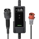 dé Mobile Wallbox/Ladestation 11kW [6m|3-phasig|6-16A] mit Einstellbarer Ladeleistung, Ladekabel CEE 16A auf Typ 2 und EV Ladegerät für Model Y/3, ID.3/4/5, MG4, EX30, e-up, e-tron und BEV/PHEV