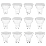 GU10 LED Warmweiss Lampe 5W 3000K 400 Lumen Glühbirnen,Ersetzt 50W Halogen Leuchtmittel,GU 10 LED Warmweiss Nicht Dimmbar,Kein Flackern Strahle,Abstrahlwinkel 120° Reflektorlampen,AC 220-240V,12 Stück
