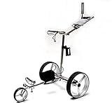 Caddy1 Edelstahl Elektro Golf Trolley S85 mit Fernbedienung 2 x 300 W Motor Lithium Akku E-Trolley Motorbremse leicht Golfwagen Golfcaddy E-Kart Golfwagen