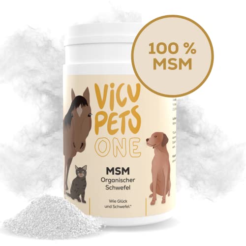 Vicupets MSM Pulver für Pferde, Hunde & Katzen - 100% organischer Schwefel - 500 g