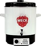 Weck Einkochautomat WAT 14A (Einkochtopf / Einwecktopf mit Auslaufhahn, Heißwasserspender, Glühweinkocher, 35 cm, 230 V, 2000 W, 29 L) 6829, aus Metall, Weiß/Schwarz