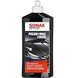 SONAX Polish+Wax Color schwarz (500 ml) Politur mit schwarzen Farbpigmenten und Wachsanteilen, Art-Nr. 02961000