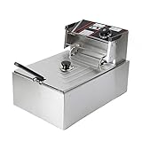 5.5 Liter Edelstahl Fritteuse, Elektrische Kaltzone Fritose Deep Fryer, Einstellbarer Thermostat, Leicht zu Reinigen, Herausnehmbarer Ölbehälter, 2500 Watt, für Küche, Restaurant, Silber