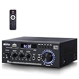 AK45 Pro HiFi-Verstärker Stereo Amplifier 2 Kanal Bluetooth 5.0 Power Amplifier 50W X 2 Digital Power Amplifier Hifi Stereo Verstärker Endstufe mit USB, SD, RCA für Zuhause oder Auto